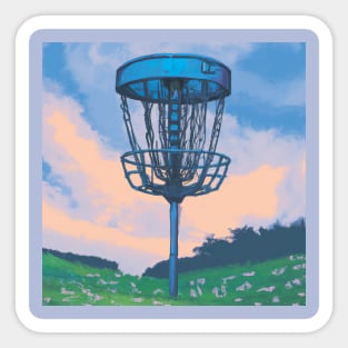 Disc Golf in a Field with Flowers Sticker